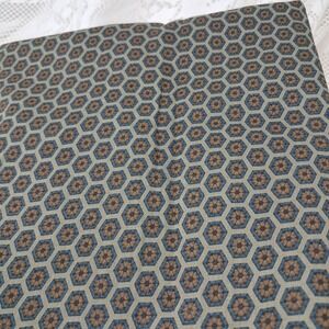 2 Yards Floral Hexagon Fabric‎ Brown Blue Beige Sewing Quilting Material